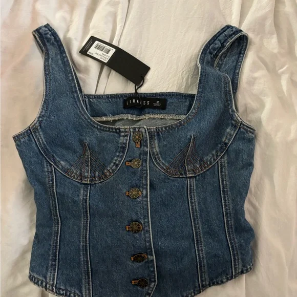 NWT Lioness/Princess Polly After Hours denim corset - Picture 3 of 5